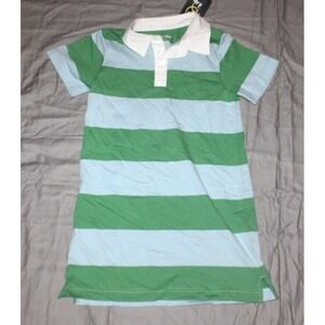 Girls Rugby Striped Polo Dress - Art Class - Blue Green Size S